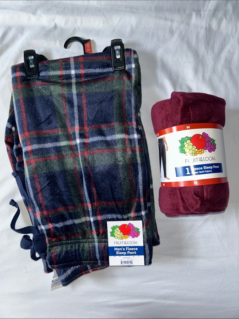 Fruit Of The Loom Multi Color Fleece Sleep Lounge Pant Lot Of 2